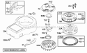 Blower Housing Flywheels Screens Diagram and Parts List for 288707-0110-01  Briggs and Stratton Engine